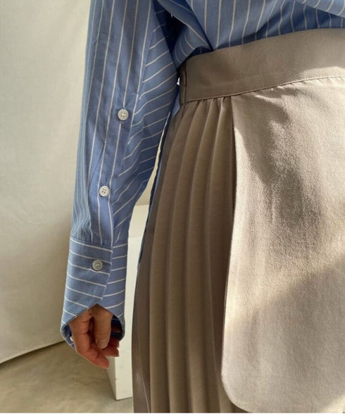 Asymmetric Stripe Patchwork Shirt